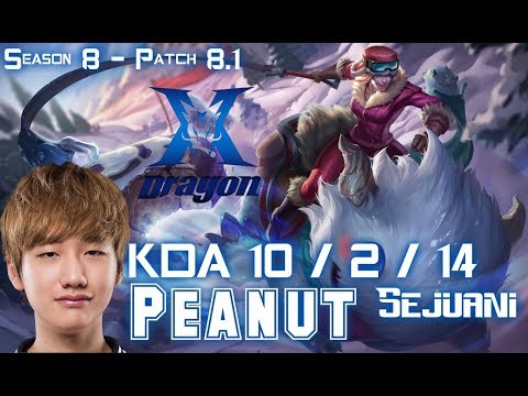 KZ Peanut SEJUANI vs LEE SIN Jungle - Patch 8.1 KR Ranked