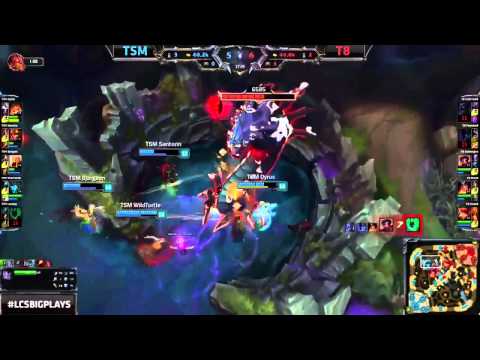 TSM (Wildturtle Kalista) VS T8 (Porpoise8 Nocturne) Highlights - 2015 NA LCS Summer W5D1