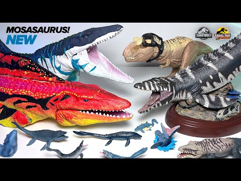 NEW MOSASAURUS! Jurassic World Mosasaurus Toys Collection, New T-Rex, Wave 3 Mini figures