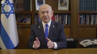 ראש הממשלה נתניהו בפנייה ישירה למזכ״ל האו״ם (עדכוני משרד ראש הממשלה) - התמונה מוצגת ישירות מתוך אתר האינטרנט יוטיוב. זכויות היוצרים בתמונה שייכות ליוצרה. קישור קרדיט למקור התוכן נמצא בתוך דף הסרטון