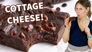 FUDGY COTTAGE CHEESE BROWNIES | rich, thick, protein-packed!