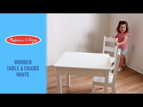 Wooden Table & Chairs - White