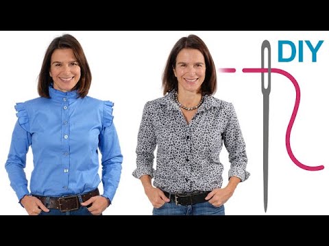 Grundkurs Kragen Verarbeitung - mit Rüschen oder klassisch, Bluse Ellen - DIY