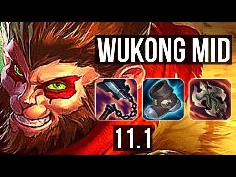 WUKONG vs SWAIN (MID) | Rank 1 Wukong, 1.5M mastery, Rank 10, 600+ games | NA Grandmaster | v11.1