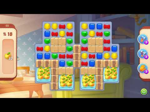 Homescapes level 55 - 18 Moves 🏡 Gameplay Walkthrough (Android, iOS) Playrix