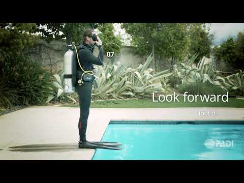 How to do a giant stride deep water entry technique for Scuba divers