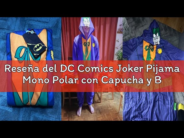 Vídeo relacionado con DC Comics Joker Pijama Mono Polar con Capucha y Bolsillos Laterales para Hombre (Morado, L)