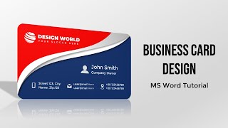 Business Card Design in MS Word | Visiting Card Design Tutorial