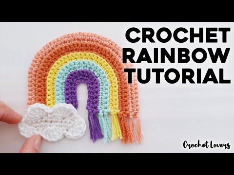 HOW TO CROCHET RAINBOW APPLIQUE | easy crochet rainbow patch step by step tutorial | CROCHET LOVERS