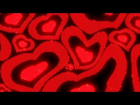 Warped Black and Red Y2k Neon LED Lights Heart Background || 1 Hour Looped HD