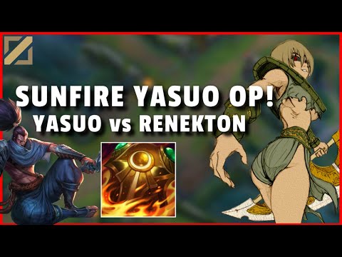 SUNFIRE YASUO is OP! UNKILLABLE DEMON KING? | Yasuo vs Renekton Gameplay