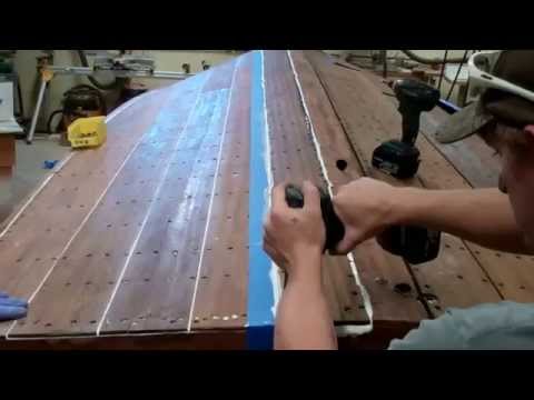 1957 Chris Craft Special Sportsman 5200 Bedded Bottom Planking Update 6 24 2015