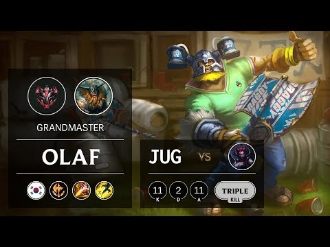 Olaf Jungle vs Elise - KR Grandmaster Patch 9.11