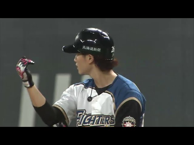 3回裏 ファイターズ・西川 タイムリーヒットですぐさま同点!! 2014/6/12 F-G