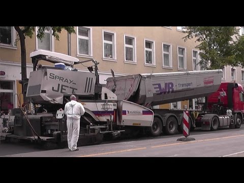Asphaltarbeiten mit dem Vögele Super 1800-2 Spray JET, Teil 2