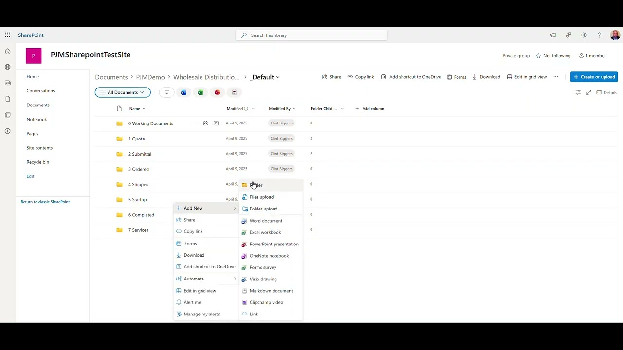 PJMSharepointTestSite - Documents - _Default - All Documents - Google Chrome - 2026-04-22_17-34-45