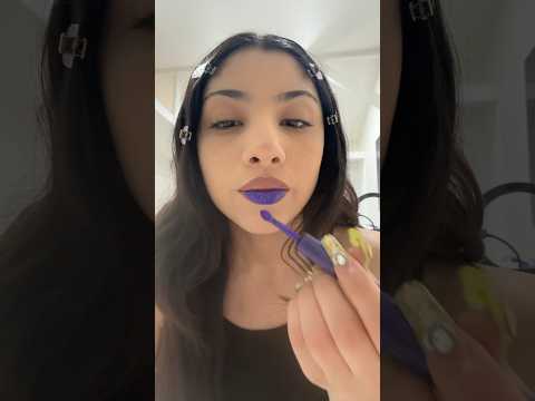 Purple Lips🫢😳 (Nyx Shine Loud Shine High) #lipstick#lips#purplelips#makeup