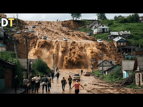 Massive Mudslide in Russia! Sudden Mudflows Devastated Tyrnyauz!