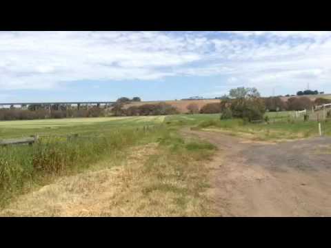 Freight train moorabool viaduct and north Geelong