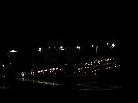 Titanic shortly before her final plunge