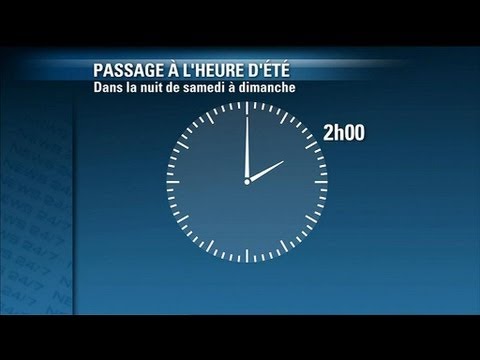 Passage à l'heure d'été ce dimanche
