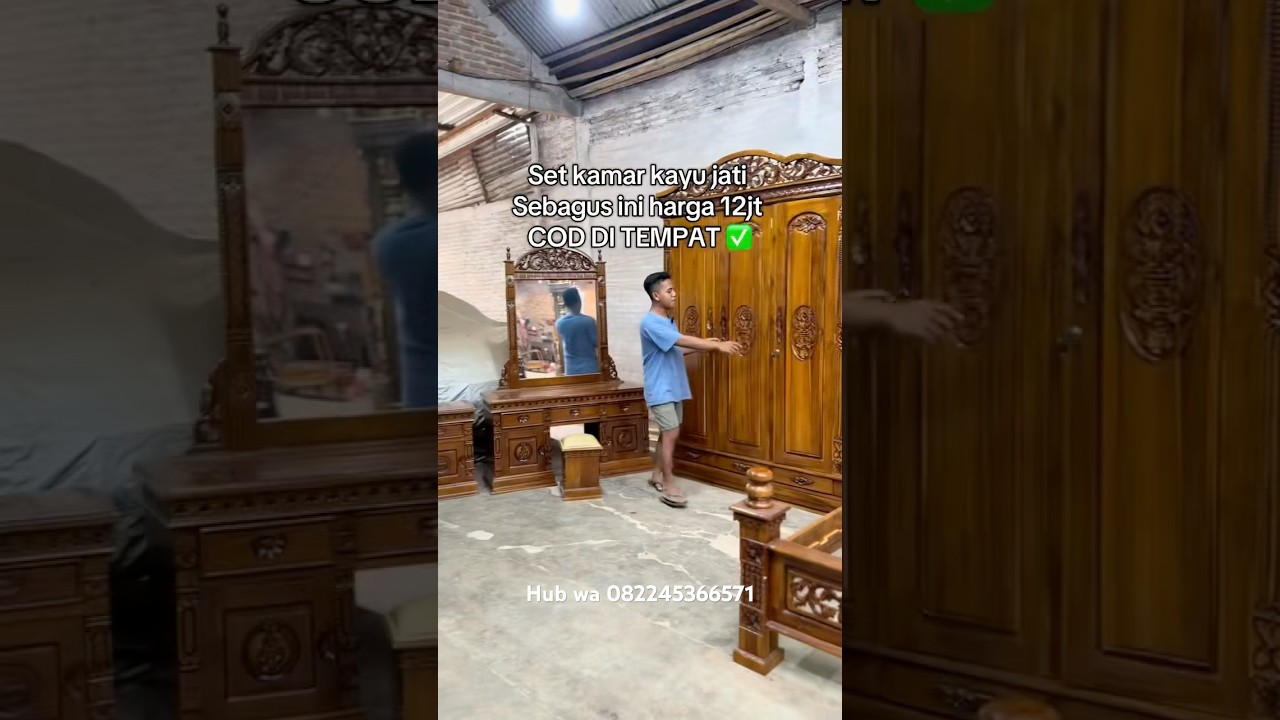 1 set kamar full jati #dipan #lemarimurah #furniture #mebel #mebeljati #mebelmurah #kursitamujati