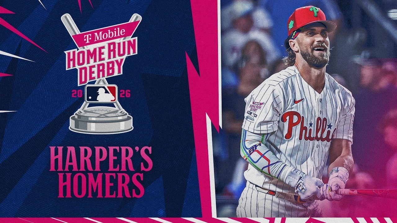 Bryce Harper competes in the 2026 MLB Home Run Derby in Philadelphia! 🔔 (The crowd was ROARING 🗣️)