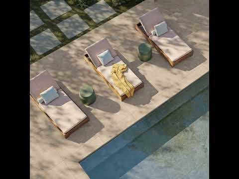 Carrelage sol extérieur effet pierre Maddalena beige R11 60x60 cm