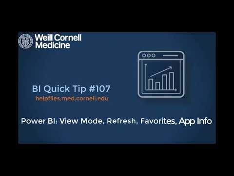 BI Quick Tip #107: Using the Power BI toolbar - View Mode, Refresh, Favorites, App Info