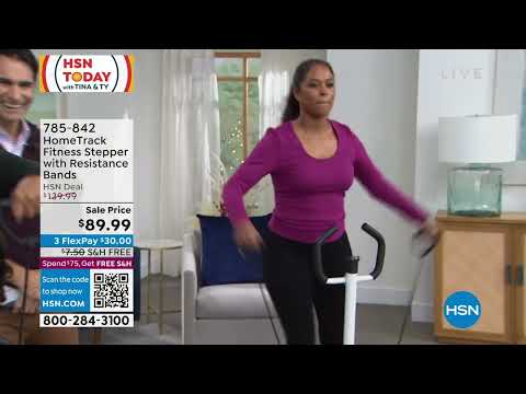 HomeTrack Fitness Stepper with Resistance Bands