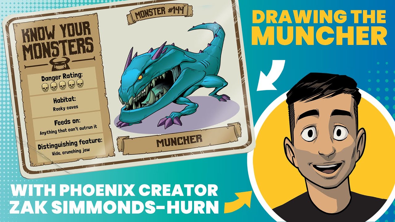 How To Draw A Big Mouthed Lizard Monster – The Muncher
