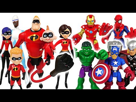 Mosters appeared! The Incredibles 2 and Marvel Avengers Hulk, Spider Man! Go! - DuDuPopTOY