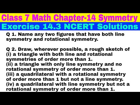 Class 7 Ex-14.3 Q 1 | Q 2 | Symmetry | Chapter 14 | Exercise 14.3 | Math NCERT Solutions | CBSE