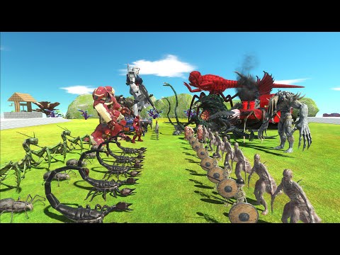 Robot Team + Gundam RX-78 VS Titanus Red + Biollente  | Animal Revolt Battle Simulator