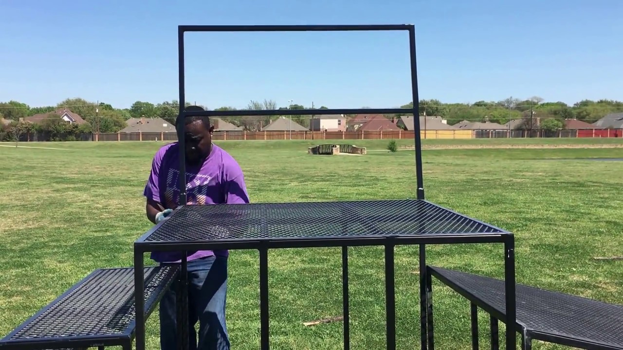 Stage Box Safety Rail Installation