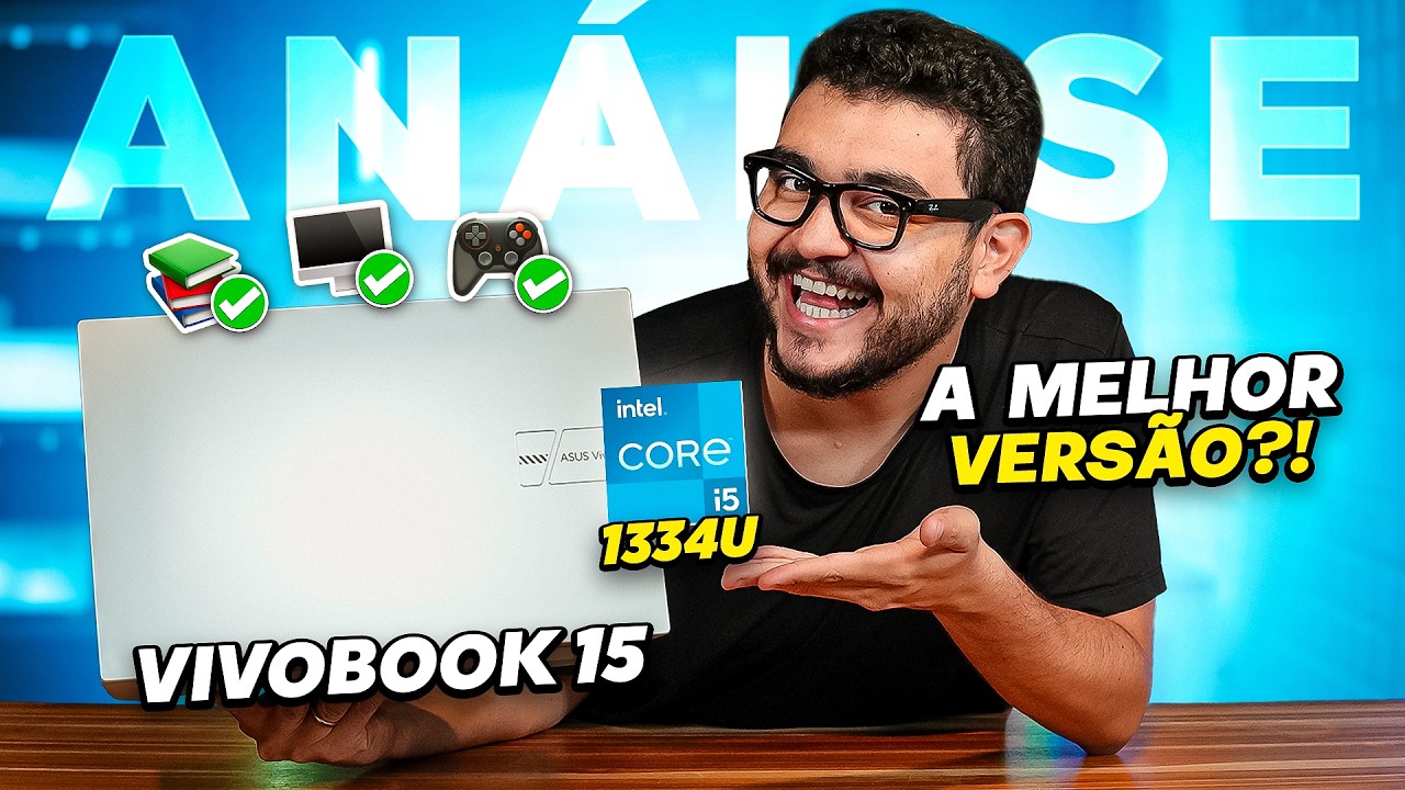 Miniatura da avaliação em vídeo de Notebook ASUS Vivobook 15 X1504MA-BQ300W Intel Core 5 8GB 256GB SSD 15.6 polegadas Windows 11 Home Prata
