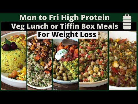 Mon to Friday 5 High Protein Veg Lunch or Tiffin Box Recipes | Healthy Easy Meals for Weight Loss