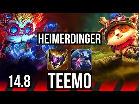 HEIMERDINGER vs TEEMO (TOP) | 8 solo kills, 17/2/5, Legendary | EUW Master | 14.8