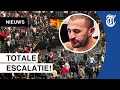 Bizarre beelden: chaos en vechtpartijen bij Glory-wedstrijd Badr Hari