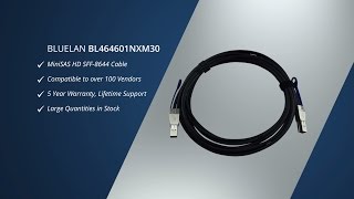BlueLAN© BL464601NXM30 MiniSAS HD Cable SFF-8644 to SFF-8644 AWG 30
