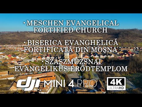Meschen Evangelical Fortified Church | Aerial Drone Footage | Transylvania | 4K | DJI MINI 4 PRO