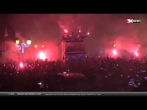 CSC CHAMPION 2018 احتفال اللاعبين مع الانصار في وسط قسنطينة