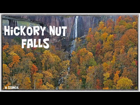 Hickory Nut Falls, NC 4K (DJI Mavic Air 2 Footage) 404 Foot Waterfall in Stunning Fall Colors!!