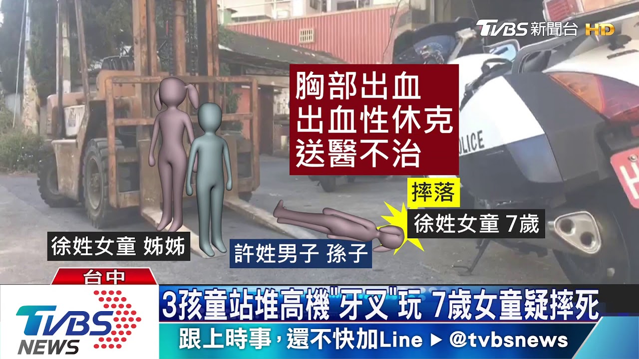 「離奇」三孩童站堆高機牙叉玩　7歲女童疑摔死