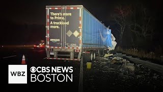 Amazon truck involved in crash on Mass Pike