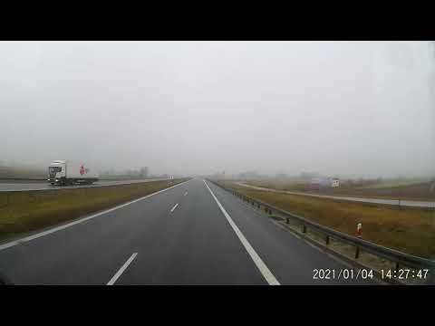 Jazda pod prąd na drodze S8 Warszawa - Wrocław okolice Kępna 4.01.2021