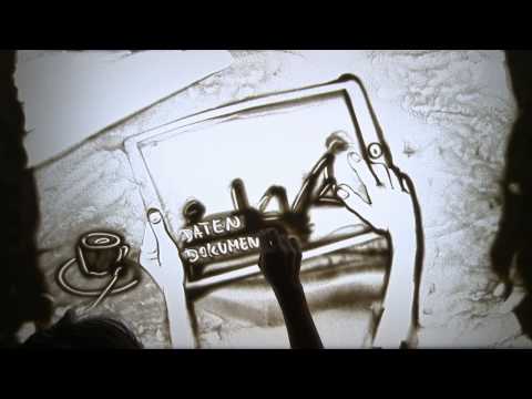 Datengut mit Sandmalerin Maja auf der BAU 2013