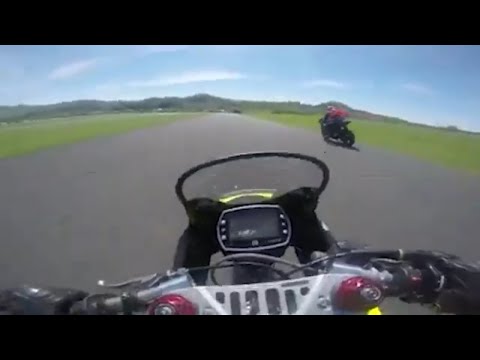 OHVALE GP-2 190  (25 HP) on race track VS big bike ( RAW )