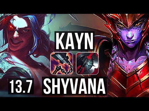KAYN vs SHYVANA (JNG) | 8/0/9, 1.4M mastery, Legendary, 300+ games | KR Master | 13.7
