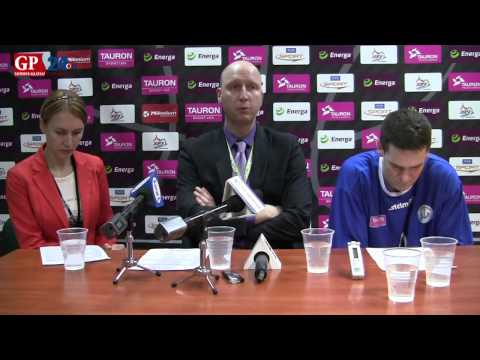 Tomasz Mrożek i Grzegorz Arabas po meczu z Energą Czarnymi Słupsk